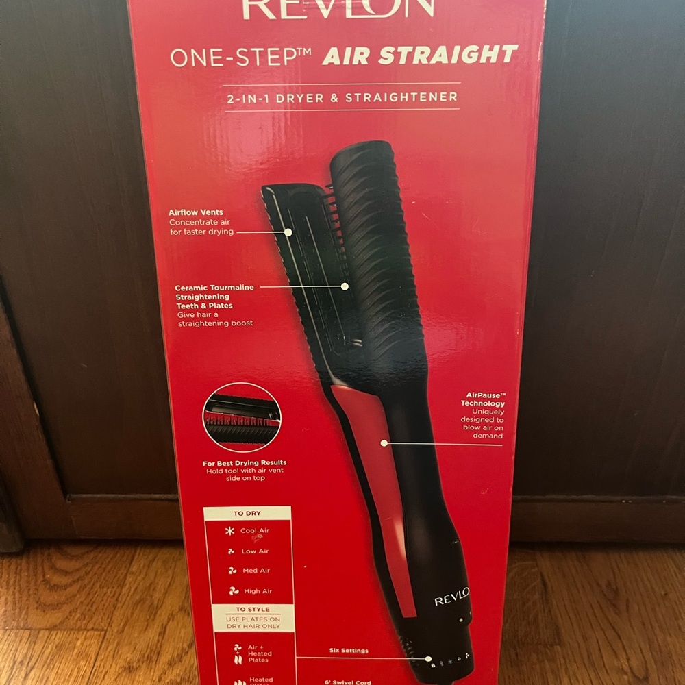 Revlon One-Step Air Straight Dryer & Straightener - Black and Red